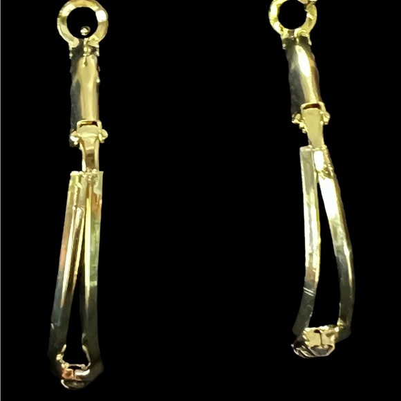 Rhinestone Decor Silvertone 1.5”  Hoop Earrings, New - Picture 4 of 4